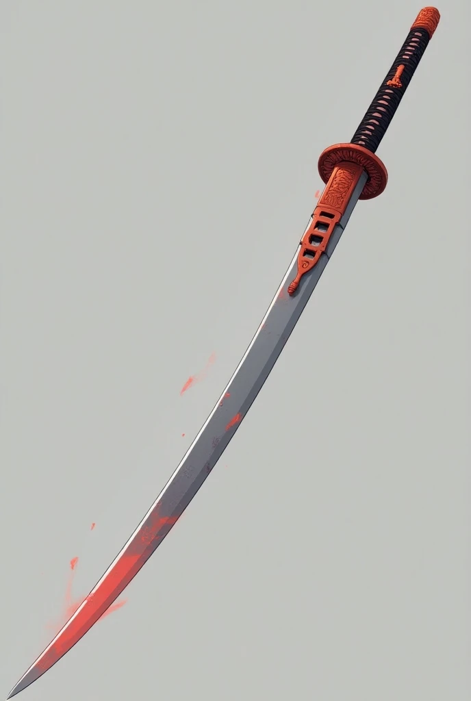  Create an iconic sword with reddish parts, Picture of the whole sword,katana anime style  