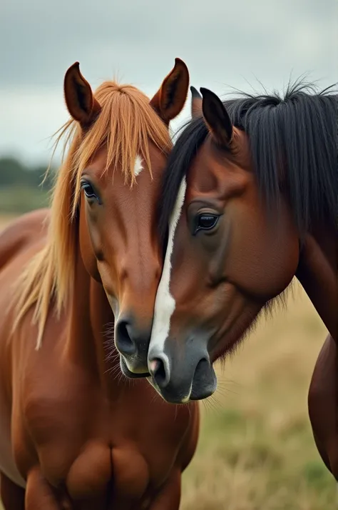 two female horses with big boobs doing sex with one male horse