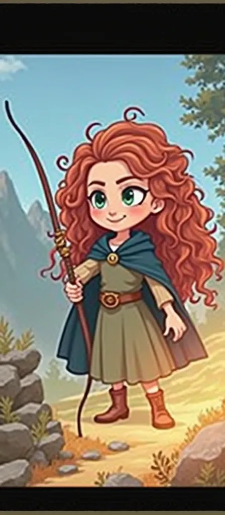 Girl looking like Princess Merida 