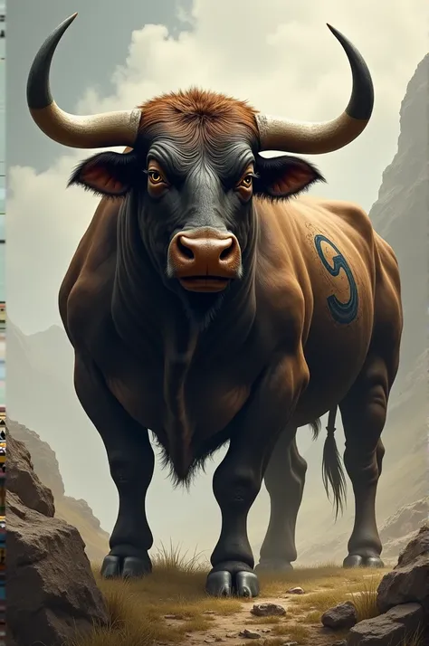 A bull with the number 9