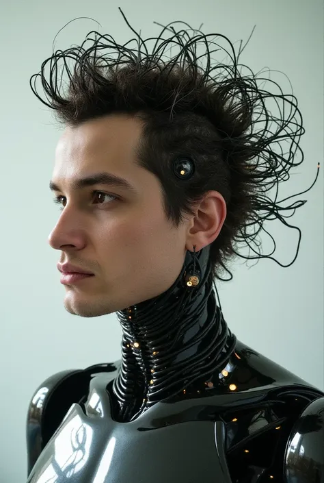 damettaflux001, a hyper-realistic and ultra-high-definition illustration of a man android. the face should be human-like, beauti...