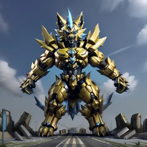 - zeraora, 8k, masterpiece, highres,
- zeraora's giant robot, powered exoskeleton with the same design as zeraora. whole body sh...