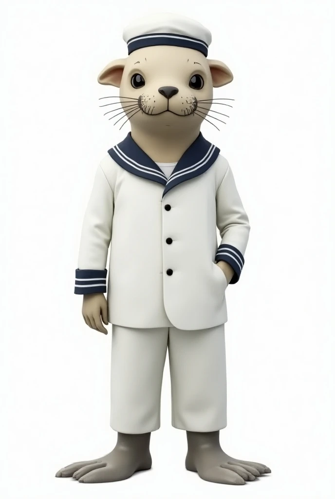 JOJO、JOJOLion、Dongfang Dingsuke、Fu Rui、seal、seal尾巴、  the ears of a little sea lion、 mens sailor suit、Sailor hat、White，whole body、seal的头