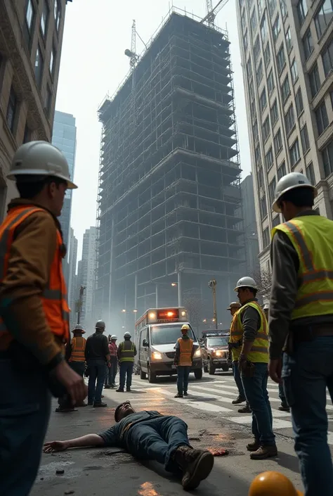 A worker who fell from a building under construction and died disrupting traffic 