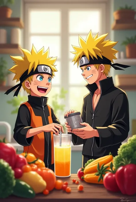 Make Naruto making juice with Meliodas