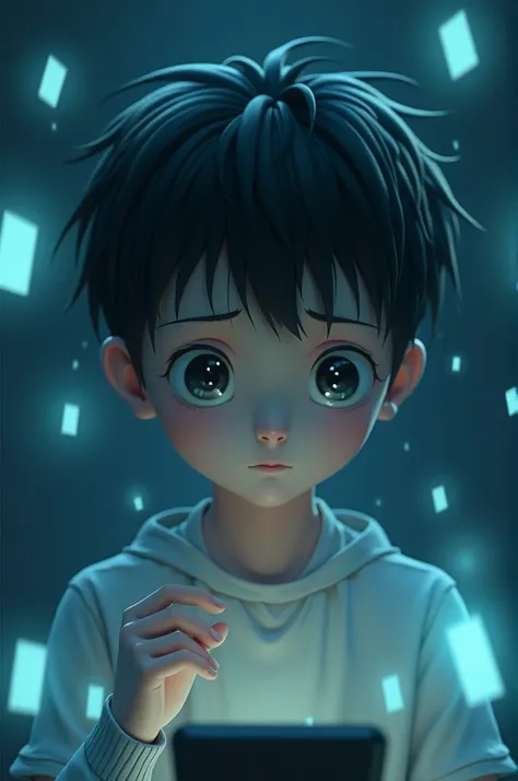 Anime 3D sad boy the text message hasi ban gaya