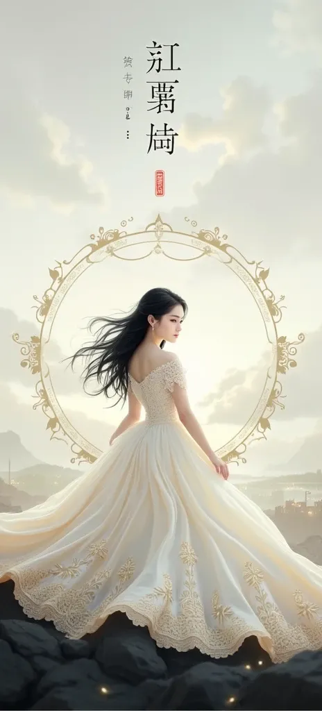 Create a design style that is more with the girl with the long black hair and the dress