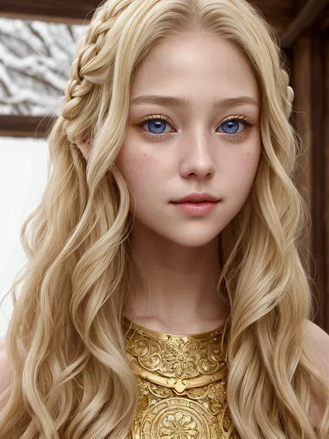  Girl her blond wavy hair with skin as light as snow.  To the pallor of her face that many thought she was ugly ,  and when she added with her flashy golden hair , 