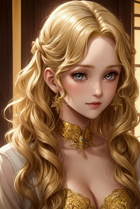  Girl her golden blonde hair wavy with very fair skin, pale,  such as the pallor of her face , 
 feia, VERY UGLY ,  and when she added her golden hair . 