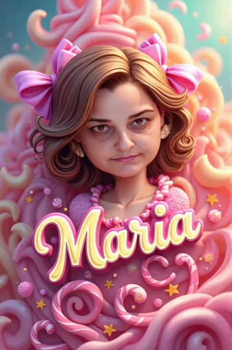 Create a candy logo with the mix of the name Maria