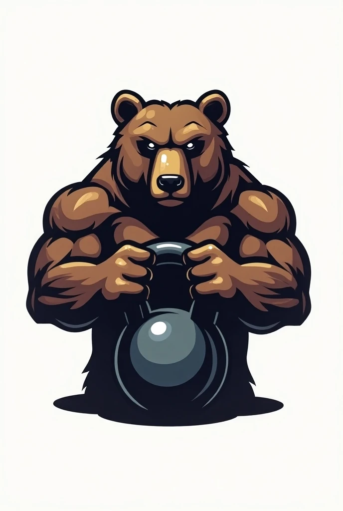 Bear shaped kettlebell logo