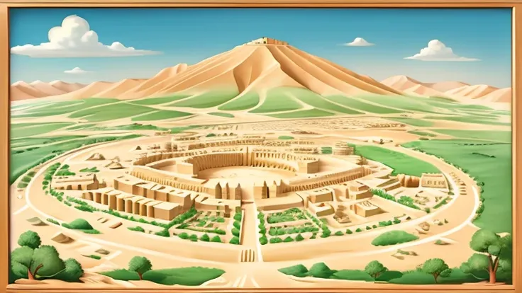 Illustrations or a map of the ancient city of Jericho.