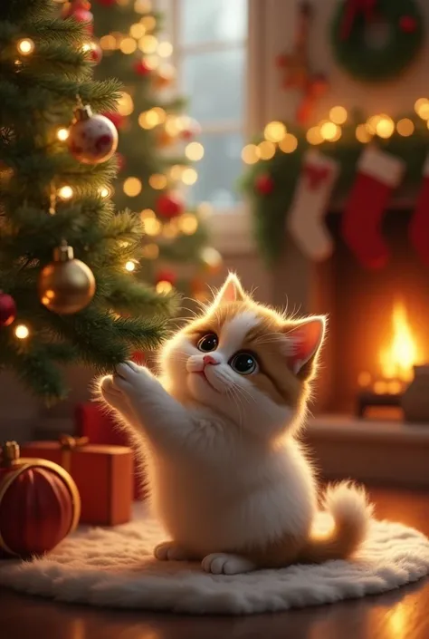 Christmas with a cute cat