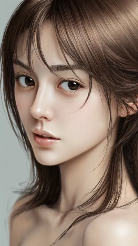 masterpiece,  best quality, Photorealistic, Super detailed, Fine details,  High Resolution , 8k wallpaper, professional, Detailed Description, One Girl, Skinny Japanese woman, (( facing the front)), Detailed clavicle,  perfect face,  straight hair, (Look s...