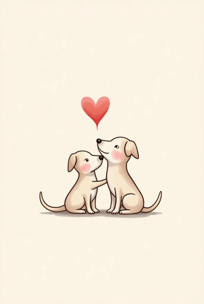 Take a tattoo design for couple ,  a very small dog that holds half a heart and a female dog the other part of the heart 