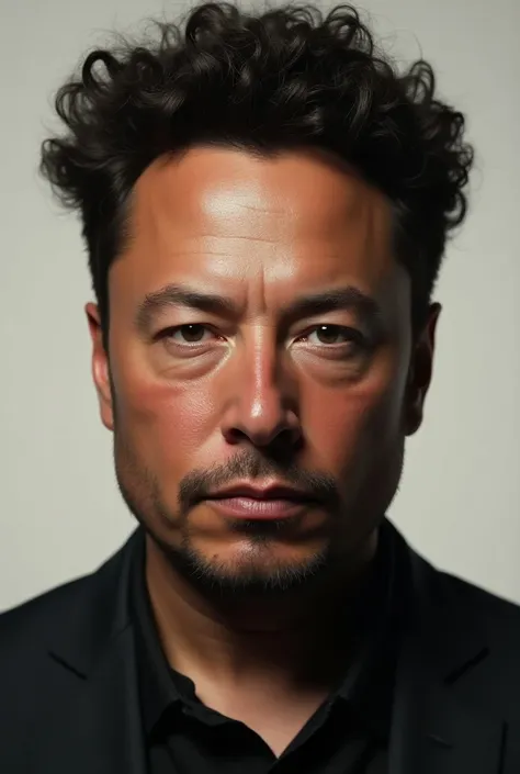 Elon Musk with curly hair and African-American skin

