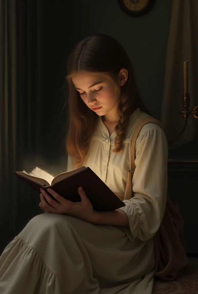 Girl reading the Bible 