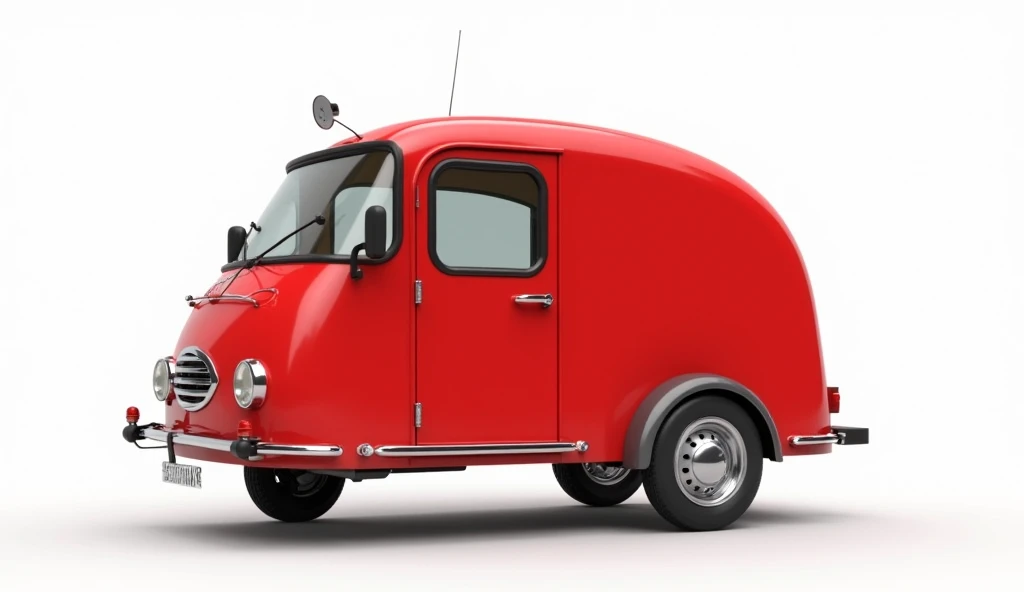 Here is the image of the red tricycle camper with a white background. Let me know if youd like any adjustments! Side view 

