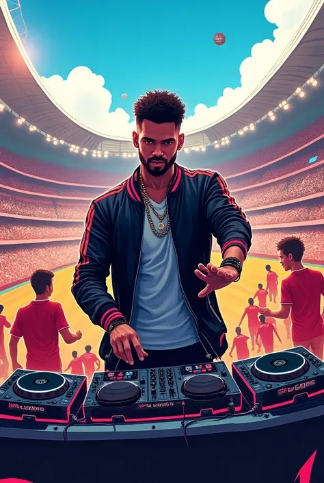 Create a design of the DJ of La Liga ea Sport from Spain 