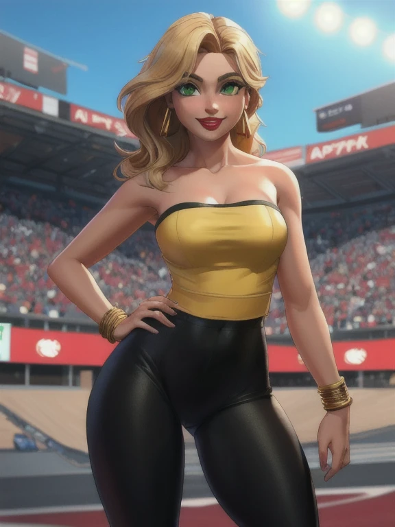 3D cinematic film.(caricature:0.2). masterpiece, best high quality, ultra details, ((top quality)), ((masterpiece)) (detailed), cinematic lighting, complex, high detail, sharp focus, Unreal 8k octane rendering engine BREAK alluring 36-years-old woman, stan...