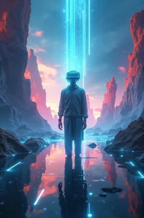 create an image for the opening video that says "virtual reality"