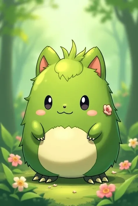 Grass type pokemon based on a cat And A mochi make the second evolution