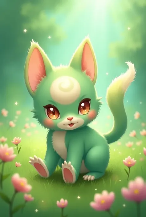 Grass and Fairy type pokemon based on a cat And A mochi make the Final evolution