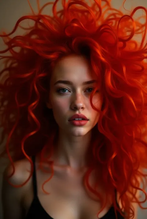 Big haired woman with red hair

