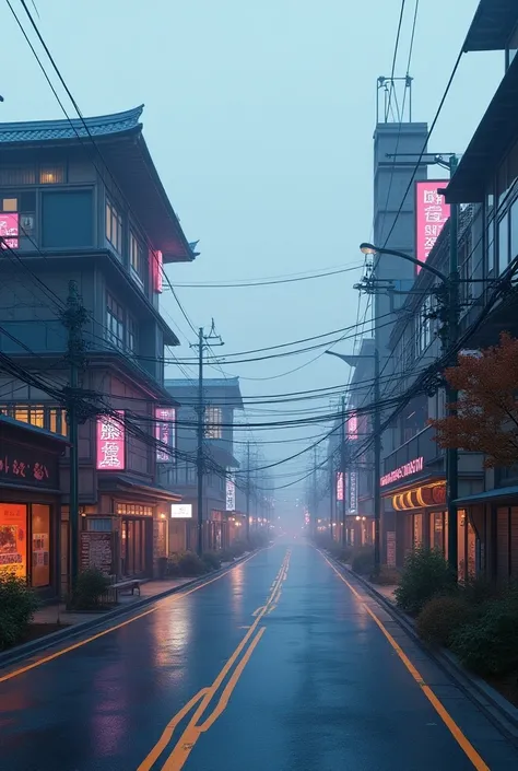 There are 3 main roads, each leading to a Japanese building with a cyberpunk style. 