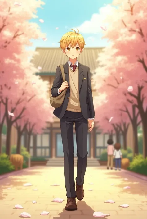 Give me anime boy getting in school 