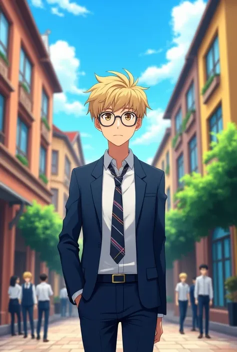 Anime high school German Boy with Glasses 