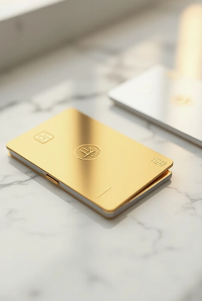 Gold and white credit card