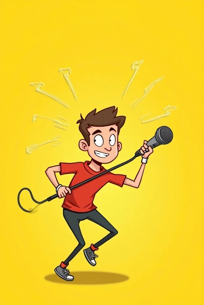 Do it by cutting off a microphone, cartoon,profile picture,Yellow background