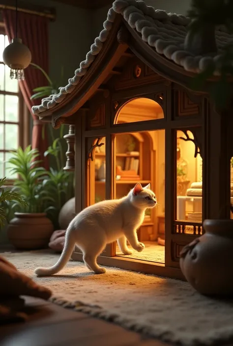 Cat house light and cat big house 

