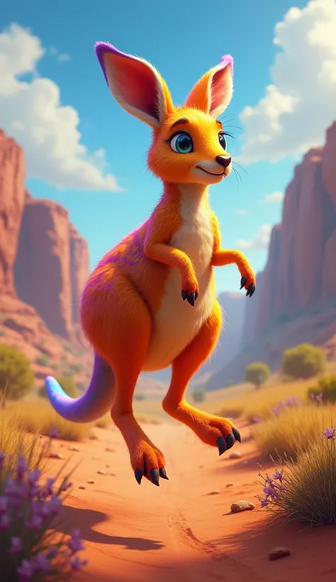 Imagine a bouncy creature with the ability to change colors to match the Australian outback. The visual appeal here would be a kangaroo leaping around while changing hues like a rainbow.
