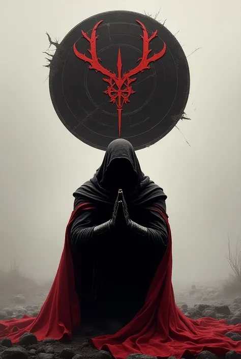 A black and red colour rider folding his hand under the circle logo