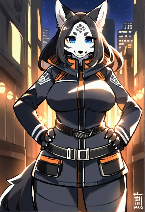 (top quality, best quality, Kawarage_Yatano, High-quality illustrations, masterpiece, perfect artwork, cinematic light and shading, 16k, 1080p, uploaded on e621)(kemono, furry, anthro, alone), The Division, The Division Agent, 1 female, (very detailed body...