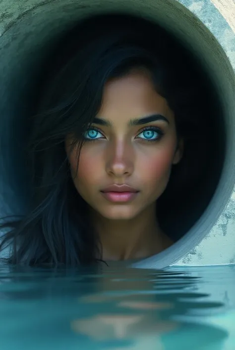 She is an Indian girl and her eyes are blue and she looks very beautiful. She is a cylinder which is very big and beautiful 