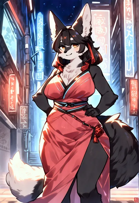 (top quality, best quality, Kawarage_Yatano, High-quality illustrations, masterpiece, perfect artwork, cinematic light and shading, 16k, 1080p, uploaded on e621)(kemono, furry, anthro, alone), 80s year, 1 female, (very detailed body, face, tail, arms, hand...