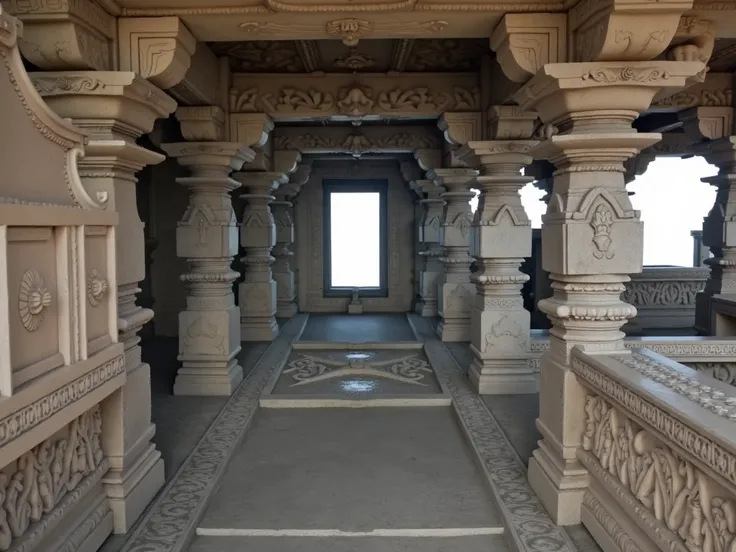 Ancient Indian temple inside mantapa