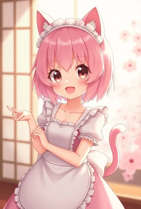 Pink Neko maid
