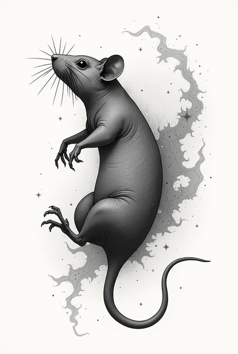 create a concept image of a tattoo inspired by the idea of the universe 25, the experiment involving rats 