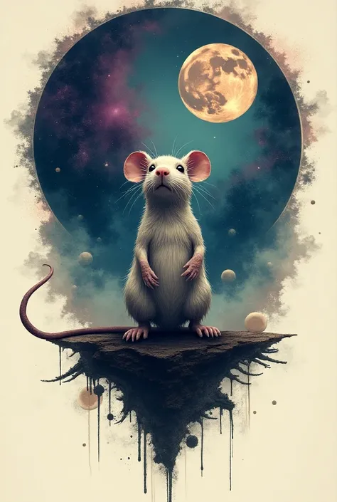 create a concept image of a tattoo inspired by the idea of the universe 25, the experiment involving rats, with a more conceptual style