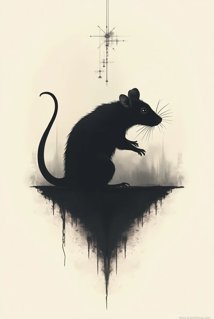 create a concept image of a tattoo inspired by the idea of the universe 25, the experiment involving rats, with a more conceptual style, 2d, WITH ONLY TWO COLORS IN THE WHOLE IMAGE, THE IMAGE CANNOT HAVE MORE THAN TWO COLORS