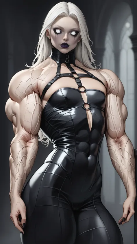 score_9, score_8_up, score_7_up, photo, photorealistic, gorgeous sexy muscular (skinny) lady death, (white eyes, white sclera:1....