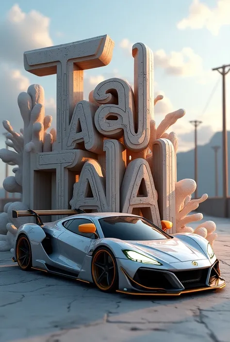 Talal name 3d design with car