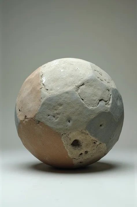 One round ball is made of stone material texture