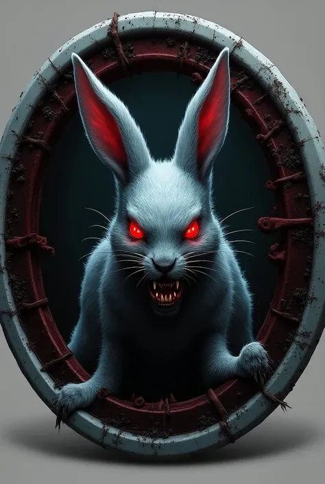 A bicycle rim cover is required. M.R - Bunny should be printed on it. An image of an evil rabbit should be printed on it. It should be empty in the middle. It should be printed all around.
