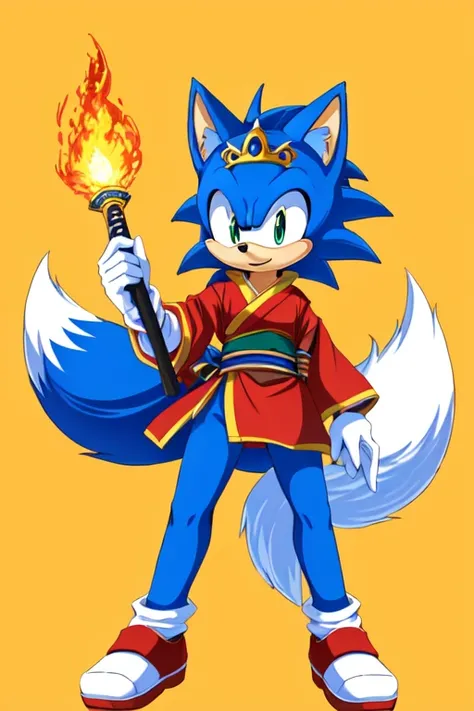 sonic the hedge girl with a cat costume and a yellow hat, from sonic, fox wearing a tiara, sonic oc, furries wearing tails, tonic the fox, fox nobushi, gelbooru anime image, sora as a cat, an anthropomorphic blue hedgehog, vivy, samurai pizza cats, kitsune...