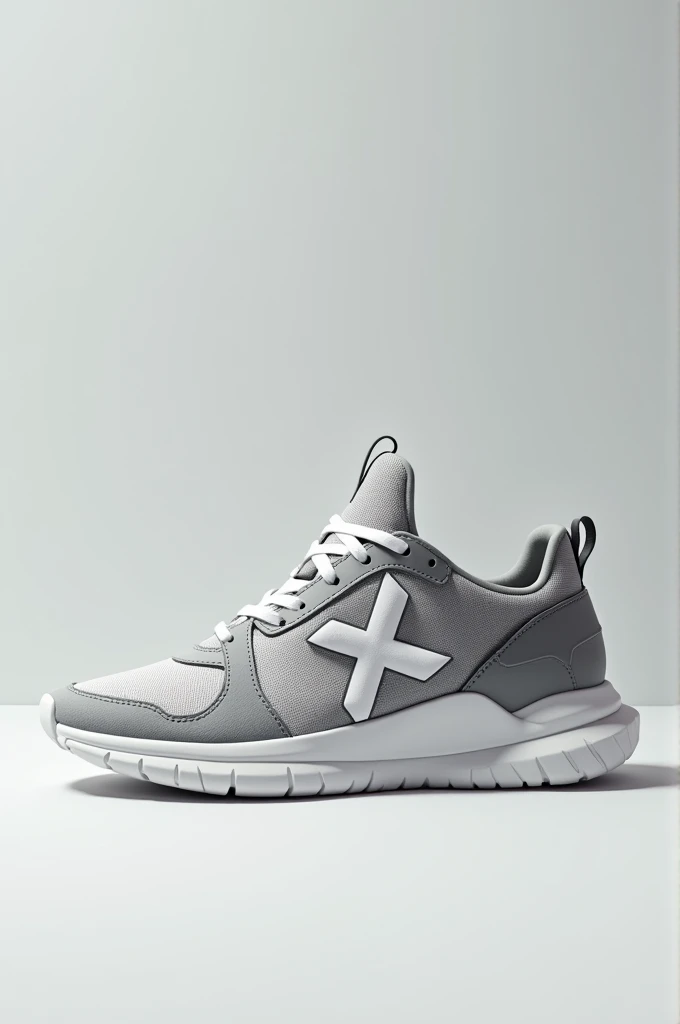 Generate the image of sneaker with the huge x on the shoes in white colour